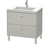 Duravit Brioso c-bonded vasque avec soubassement BR4701N1007, 80x48cm, gris béton / chrome, sans robinet.