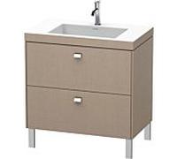 Duravit Brioso c-bonded vasque avec soubassement BR4701N1075, 80x48cm, Leinen / chrome, sans trou pour robinetterie
