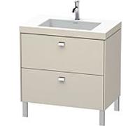 Duravit Brioso c-bonded vasque avec soubassement BR4701N1091, 80x48cm, Taupe / chrome, sans trou pour robinetterie
