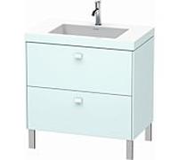 Duravit Brioso c-bonded vasque avec soubassement BR4701O0909, 80x48cm, Lichtblau Matt , trou robinetterie 2000