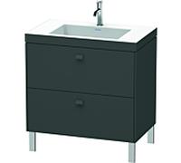 Duravit Brioso c-bonded vasque avec soubassement BR4701O4949, 80x48cm, Graphit Matt , trou robinetterie 2000