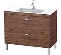 Duravit Brioso c-bonded vasque avec soubassement BR4702N1021 100x48, Noyer Foncé Décor / chrome, sans robinet