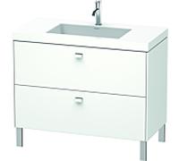 Duravit Brioso c-bonded vasque avec soubassement BR4702O1018, 100x48cm, Weiß Matt / chrome, trou pour robinet 2000