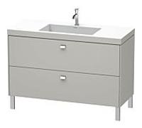 Duravit Brioso c-bonded vasque avec soubassement BR4703N1007, 120x48cm, gris béton / chrome, sans robinet.