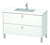 Duravit Brioso c-bonded vasque avec soubassement BR4703O1018, 120x48cm, Weiß Matt / chrome, trou pour robinet 2000