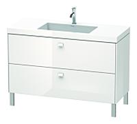 Duravit Brioso c-bonded vasque avec soubassement BR4703O2222, 120x48cm, Weiß Hochglanz , trou robinetterie 2000