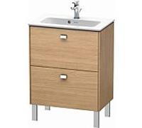 Duravit Brioso Meuble sous lavabo BR440601052 620x389mm, Europ. Chêne, 2 tiroirs, poignée chromée