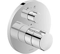 Duravit C.1 Colonne de douche thermostat de C.1 Colonne de douche encastré C15200018010 rond, robinet d'arrêt et inverseur, combinaison de sécurité
