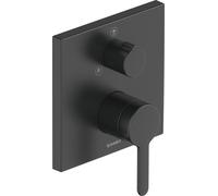 Duravit C.1 Mitigeur monocommande de douche encastré, rosette carrée, 2 mitigeurs, pomme de douche à main / pomme de douche à tête orientable, C14210011046, Couleur: Noir Mat