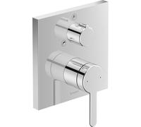 Duravit C.1 Mitigeur monocommandé encastré pour baignoire, rosace carrée, avec inverseur, C15210011010, Couleur: chrome