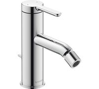 Duravit C.1 Mitigeur monocommandé pour bidet, avec garniture découlement, bec fixe avec rotule, saillie 121mm, C12400001010, Couleur: chrome