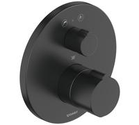 Duravit C.1 thermostat de baignoire encastré, rosace ronde, avec robinet de vidange et dinversion, C15200014046, Couleur: Noir Mat