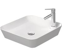 Duravit Cape Cod Évier à poser, 460 x 460 mm, avec îlot de distribution, sans trop-plein, 23404626001, Couleur: Couleur intérieure blanc, couleur extérieure blanc soyeux mat, avec WonderGliss