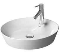 Duravit Cape Cod vasque à poser 2328480000 Ø 48cm, avec trou pour robinetterie, îlot robinetterie, sans trop-plein, blanc