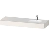 Duravit Collection One lavabo à encastrer avec console, 1600x550x170mm, vasque à droite, QA4694084840000, Couleur: Blanc Supermatt