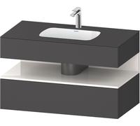 Duravit Collection One lavabo à encastrer avec meuble sous-vasque en console, 1000x550x600mm, niche blanc ultra-brillant, QA4786022490010
