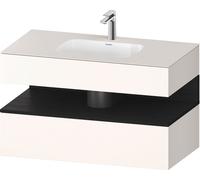 Duravit Collection One lavabo à encastrer avec meuble sous-vasque en console, 1000x550x600mm, niche chêne noir, QA4786016840010