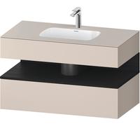 Duravit Collection One lavabo à encastrer avec meuble sous-vasque en console, 1000x550x600mm, niche chêne noir, QA4786016910000