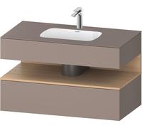 Duravit Collection One lavabo à encastrer avec meuble sous-vasque en console, 1000x550x600mm, niche en chêne naturel, QA4786030430010