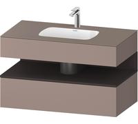 Duravit Collection One lavabo à encastrer avec meuble sous-vasque en console, 1000x550x600mm, niche graphite super mate, QA4786080430000