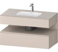 Duravit Collection One lavabo à encastrer avec meuble sous-vasque en console, 1000x550x600mm, niche Taupe Supermatt, QA4786083910010