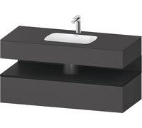 Duravit Collection One lavabo à encastrer avec meuble sous-vasque en console, 1200x550x600mm, niche en chêne noir, QA4787016490000