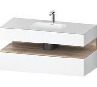 Duravit Collection One lavabo à encastrer avec meuble sous-vasque en console, 1200x550x600mm, niche en chêne mamelonné, QA4787055180010