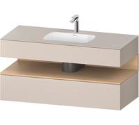 Duravit Collection One lavabo à encastrer avec meuble sous-vasque en console, 1200x550x600mm, niche en chêne naturel, QA4787030910000, Couleur: Taupe mat