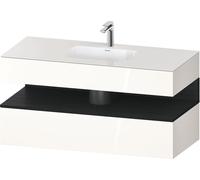 Duravit Collection One lavabo à encastrer avec meuble sous-vasque en console, 1200x550x600mm, niche en chêne noir, QA4787016220010