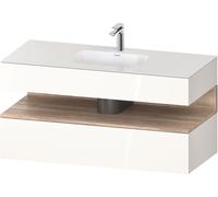 Duravit Collection One lavabo à encastrer avec meuble sous-vasque en console, 1200x550x600mm, niche en chêne mamelonné, QA4787055220000