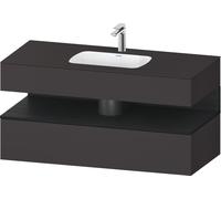 Duravit Collection One lavabo à encastrer avec meuble sous-vasque en console, 1200x550x600mm, niche en chêne noir, QA4787016800010