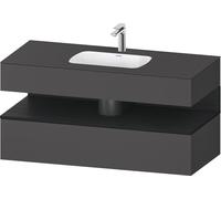 Duravit Collection One lavabo à encastrer avec meuble sous-vasque en console, 1200x550x600mm, niche en chêne noir, QA4787016490000, Couleur: Graphite mat