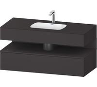 Duravit Collection One lavabo à encastrer avec meuble sous-vasque en console, 1200x550x600mm, niche graphite super mate, QA4787080800000