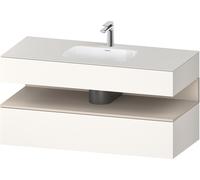 Duravit Collection One lavabo à encastrer avec meuble sous-vasque en console, 1200x550x600mm, niche Taupe Supermatt, QA4787083840000, Couleur: Blanc Supermatt