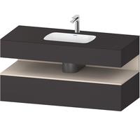 Duravit Collection One lavabo à encastrer avec meuble sous-vasque en console, 1200x550x600mm, niche Taupe Supermatt, QA4787083800000