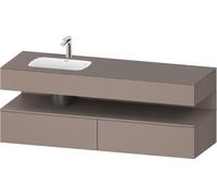 Duravit Collection One lavabo à encastrer avec meuble sous-vasque en console, 1600x550x600mm, niche basalte mat, vasque à gauche, QA4795043430010