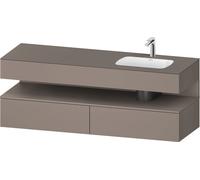 Duravit Collection One lavabo à encastrer avec meuble sous-vasque en console, 1600x550x600mm, niche basalte mat, vasque à droite, QA4796043430000