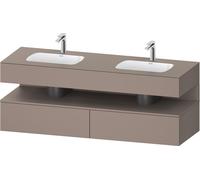 Duravit Collection One lavabo à encastrer avec meuble sous-vasque en console, 1600x550x600mm, niche basalte mat, lavabos doubles, QA4797043430000