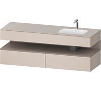 Duravit Collection One lavabo à encastrer avec meuble sous-vasque en console, 1600x550x600mm, niche basalte mat, vasque à droite, QA4796043910000, Couleur: Taupe mat