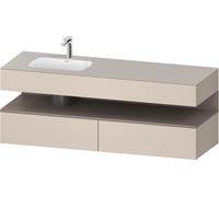 Duravit Collection One lavabo à encastrer avec meuble sous-vasque en console, 1600x550x600mm, niche basalte mat, vasque à gauche, QA4795043830000