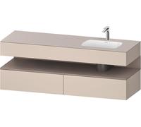 Duravit Collection One lavabo à encastrer avec meuble sous-vasque en console, 1600x550x600mm, niche basalte mat, vasque à droite, QA4796043910000
