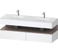 Duravit Collection One lavabo à encastrer avec meuble sous-vasque en console, 1600x550x600mm, niche basalte mat, lavabos doubles, QA4797043180010