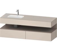 Duravit Collection One lavabo à encastrer avec meuble sous-vasque en console, 1600x550x600mm, niche basalte mat, vasque à gauche, QA4795043830000