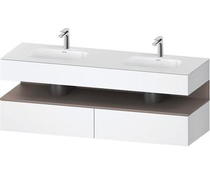 Duravit Collection One lavabo à encastrer avec meuble sous-vasque en console, 1600x550x600mm, niche basalte mat, lavabos doubles, QA4797043180010