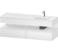 Duravit Collection One lavabo à encastrer avec meuble sous-vasque en console, 1600x550x600mm, niche blanc mat, vasque à droite, QA4796018180000, Couleur: Blanc Mat