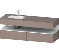 Duravit Collection One lavabo à encastrer avec meuble sous-vasque en console, 1600x550x600mm, niche blanc mat, vasque à gauche, QA4795018430000