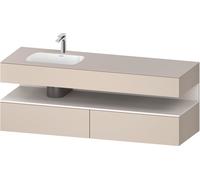 Duravit Collection One lavabo à encastrer avec meuble sous-vasque en console, 1600x550x600mm, niche blanc supermatt, vasque à gauche, QA4795084830010