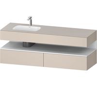 Duravit Collection One lavabo à encastrer avec meuble sous-vasque en console, 1600x550x600mm, niche blanc mat, vasque à gauche, QA4795018830000