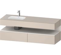 Duravit Collection One lavabo à encastrer avec meuble sous-vasque en console, 1600x550x600mm, niche blanc supermatt, vasque à gauche, QA4795084830010