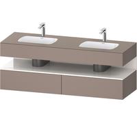 Duravit Collection One lavabo à encastrer avec meuble sous-vasque en console, 1600x550x600mm, niche blanc ultra-brillant, lavabos doubles, QA4797022430010